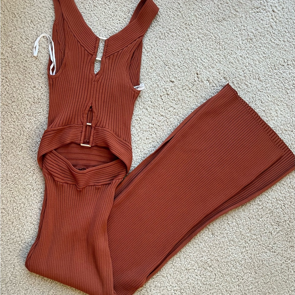 Sovere Terracota Thick Ribbed Maci Dress